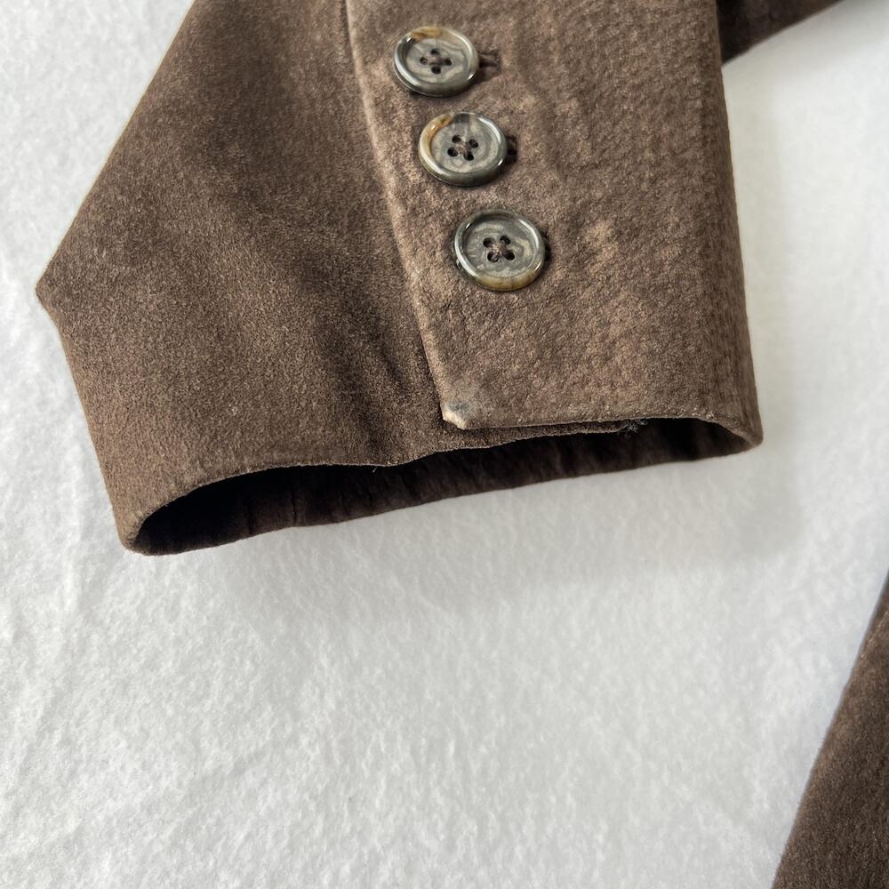 Style & Co. Coat Womens 22W Brown Suede Leather Overcoat Button Tailored Pockets - Picture 8 of 15